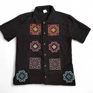 Women's Black and Multi Shirt